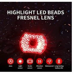 Unbranded Smart Bike Feu Arrière Détection De Frein Usb Rechargeable Vélo Feu Arrière Led Auto-détection Plusieurs Modes D’éclairage Imperméable à L’eau Sécurité Nuit Avertissement Cycli -Vélo fixie Soldes 642436411 max