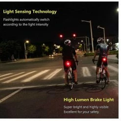 Unbranded Accessoires De Vélo, Feu Arrière à Détection Automatique Smart Bike Tail Light Bicycle Red Led Taillight Ipx6 Waterproof Cycling Lights (noir) -Vélo fixie Soldes 642436461 max