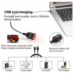 Unbranded Smart Bike Tail Light, Usb Rechargeable, Intelligent Light Perception De La Lumière Bike Rear Light Ipx6 Waterproof Led Bicycle Lights, High Intensity Rear Accessori -Vélo fixie Soldes 642437498 max