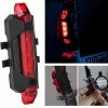 Unbranded 1pcs Rechargeable Usb Led Bicycle Tail Light Mountain Bike Avertissement De Sécurité Avant Et Arrière Clignotants Accessoires De Conduite De Nuit (918 # Rouge)