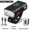 Unbranded T6 Led Bicycle Light Set 10w 1000lm Usb Rechargeable Power Display Bike Headlight Taillight Luz Bicicleta Accessoires De Vélo