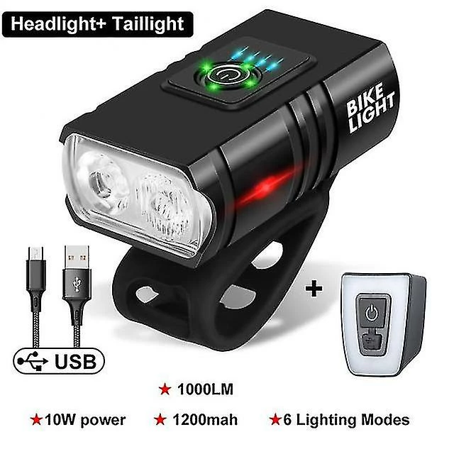 Unbranded T6 Led Bicycle Light Set 10w 1000lm Usb Rechargeable Power Display Bike Headlight Taillight Luz Bicicleta Accessoires De Vélo 1 Unbranded T6 Led Bicycle Light Set 10w 1000lm Usb Rechargeable Power Display Bike Headlight Taillight Luz Bicicleta Accessoires De Vélo