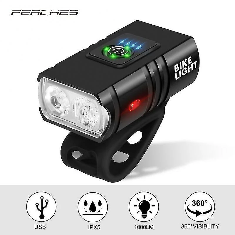 Unbranded T6 Led Bicycle Light Set 10w 1000lm Usb Rechargeable Power Display Bike Headlight Taillight Luz Bicicleta Accessoires De Vélo 5 Unbranded T6 Led Bicycle Light Set 10w 1000lm Usb Rechargeable Power Display Bike Headlight Taillight Luz Bicicleta Accessoires De Vélo – Image 5