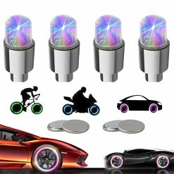 Unbranded Led Tire Lights Pour Voiture 4 Pack Trucks Valve Stem Caps Bike Golf Cart Firefly Wheel Lights Bicycle Moto Pneu Spoke Lights Imperméable à L’eau Pour Les Enfants Garçon