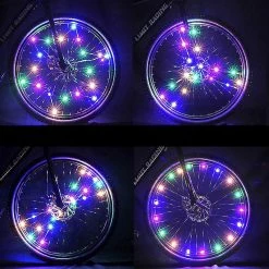 Unbranded 2-tire Pack Bike Wheel Lights - Waterproof Led Bike Spoke Lights Pour Adulte Vélo / Enfants Vélo Nuit Riding - 7 Couleurs Led Outdoor Bicycle Tire Safety Ligh