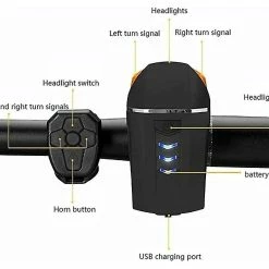 Unbranded Lumière De Vélo, Lumières De Vélo Rechargeables Avant Et Arrière - 350 Lumens Phare & Set-bike Bell- Imperméable à L’eau- Convient à Tous Les Vélos, Hybride, Route (noir) -Vélo fixie Soldes 643894898 max