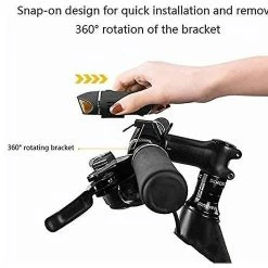 Unbranded Lumière De Vélo, Lumières De Vélo Rechargeables Avant Et Arrière - 350 Lumens Phare & Set-bike Bell- Imperméable à L’eau- Convient à Tous Les Vélos, Hybride, Route (noir) -Vélo fixie Soldes 643895170 max