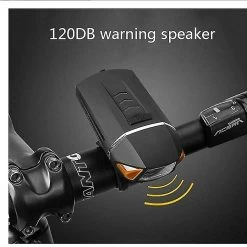 Unbranded Lumière De Vélo, Lumières De Vélo Rechargeables Avant Et Arrière - 350 Lumens Phare & Set-bike Bell- Imperméable à L’eau- Convient à Tous Les Vélos, Hybride, Route (noir) -Vélo fixie Soldes 643895307 max