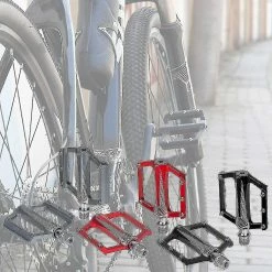 Dxn 1paire De Pédales De Vélo Ultra-légères Pédale De Roulement En Alliage D’aluminium Pour Mtb Road Bike Folding Bike Cycling Accessoires (couleur: Rouge)_om -Vélo fixie Soldes 658756895 max