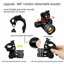 Unbranded Rechargeable Led Mountain Bike Lights 50000lm Bicycle Torch Front & Rear Lamp Set -Vélo fixie Soldes 660472036 max