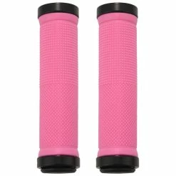 Unbranded Double Road Mountain Bike Bicycle Lock On Handlebar Grips - Rose
