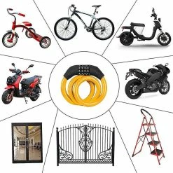 Unbranded Bicycle Lock Mountain Bike Anti-theft Lock BicycleTte Mot De Passe à Quatre Chiffres Serrure Mountain Bike Color Wire Lock Sécurité Antivol -Vélo fixie Soldes 692859446 max