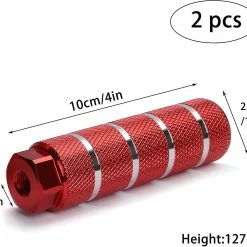 Timubike 2pcs Bike Foot Pegs Alliage D’aluminium Antidérapant 8mm Cycling Pegs Pour 3/8 « Essieux Rouge Bmx Pegs Mtb Cylindrique Pegs Foot Pegs Stunt Pedal Pour VTT -Vélo fixie Soldes 695031143 max