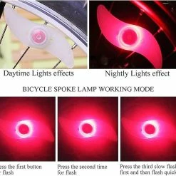 Gunest 4 X Led Bike Wheel Light, Imperméable à L’eau Led Bike Wheel Light Avec 3 Modes Clignotants Led Bike Wheel Lamp Pour Vélo Adulte Et Enfant - Rouge -Vélo fixie Soldes 714319355 max