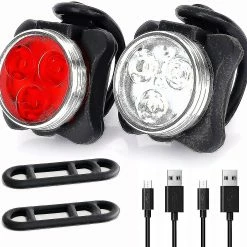 Conly Foolerba Bike Lights Set, 2021 Mise à Niveau Super Bright USB Rechargeable Led Bicycle Lights Front Et Rear, Ipx4 Imperméable à L’eau Mountain Road Bike Front Light