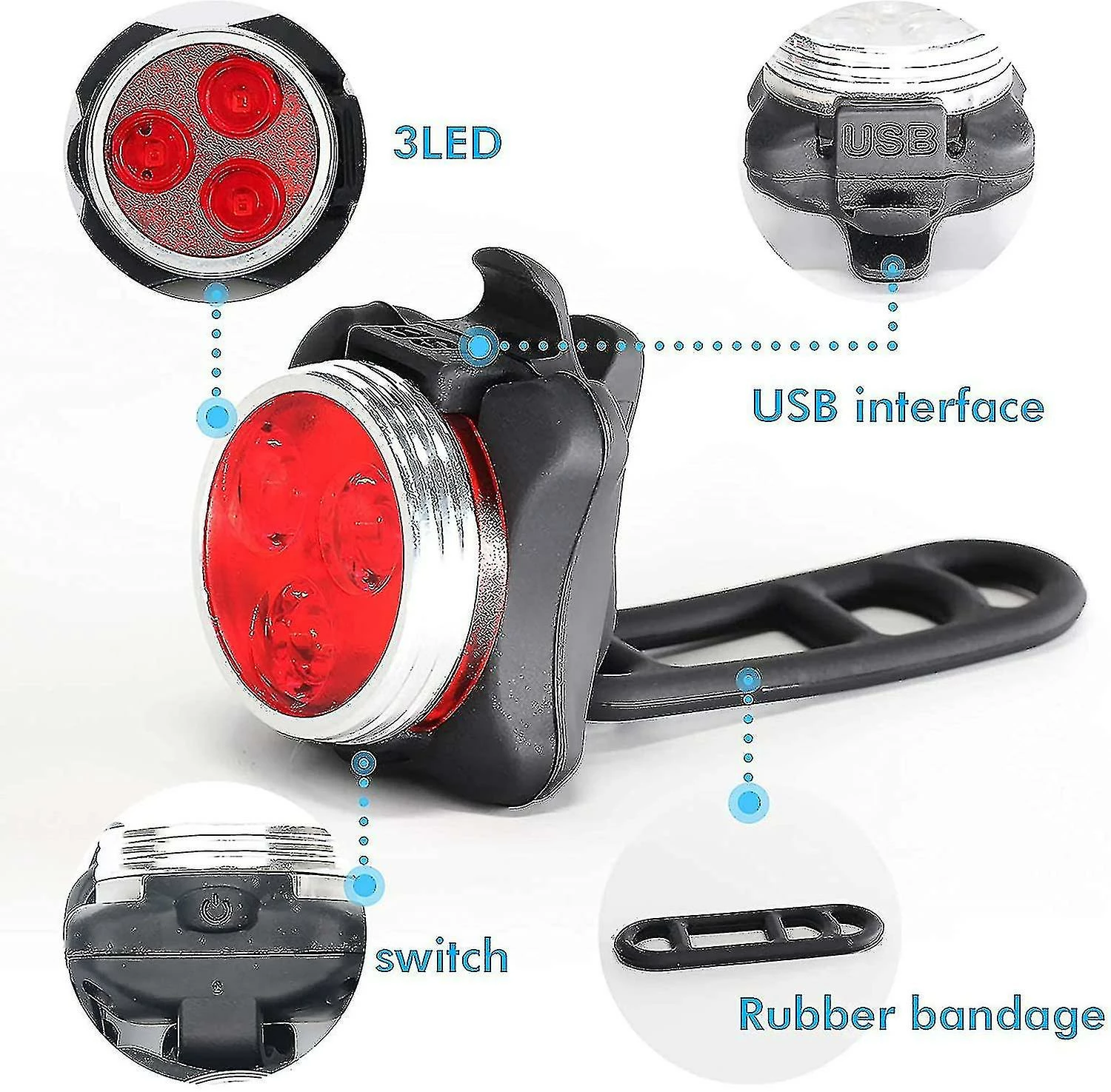 Conly Foolerba Bike Lights Set, 2021 Mise à Niveau Super Bright USB Rechargeable Led Bicycle Lights Front Et Rear, Ipx4 Imperméable à L’eau Mountain Road Bike Front Light 2 Conly Foolerba Bike Lights Set, 2021 Mise à Niveau Super Bright USB Rechargeable Led Bicycle Lights Front Et Rear, Ipx4 Imperméable à L’eau Mountain Road Bike Front Light – Image 2