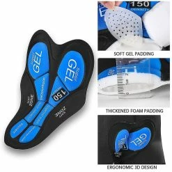 Unbranded Men Bike Padded Shorts With Anti-slip Leg Grips Cycling 3d Padded Underwear Bicycle Padding Riding Shorts - Grey/s H -Vélo fixie Soldes 720095020 max