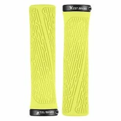 Unbranded West Biking 1 Pair Mountain Bike Bicycle Cycling Rubber Anti-slip Shock Absorption Bar Grips - Yellow H