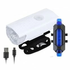 Unbranded Bicyclette-avant Phare-et Arrière Arrière Usb Rechargeable Mtb-bike Light Set