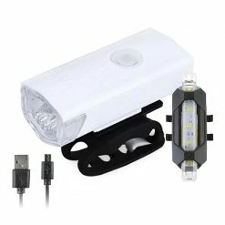 Unbranded Bicyclette-avant Phare-et Arrière Arrière Usb Rechargeable Mtb-bike Light Set