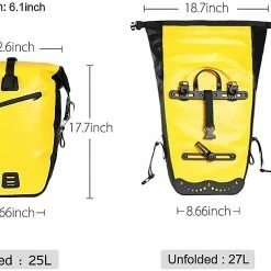 Unbranded Pannier Bag Bike Rack Hanging Bag Medium And Riding Equipment Durable ( : Rk19662-27l Yellow, Size : X) -Vélo fixie Soldes 767207287 max