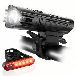 Nw 1776 Shxx Ultra Bright Usb Rechargeable Bike Light Set, Puissant Phare Avant De Vélo Et Feu Arrière, 4 Modes D’éclairage, Pour Enfants Road Mountain Cyclin