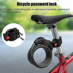 Nw 1776 2023 - Bike Lock Câble Bobine Bike Lock, Câble De Verrouillage De Vélo, Bike Lock Long 120cm X 12mm -Vélo fixie Soldes 769023893 max