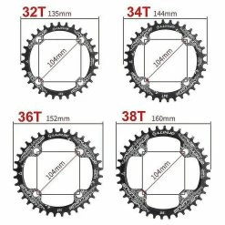 Unbranded Vélo Disque De Dent Positif Et Négatif 104bcd Disque De Dent 32t 34t 36t 38t Mountain Bike Single Speed Disc Pièces De Vélo -Vélo fixie Soldes 780368824 max