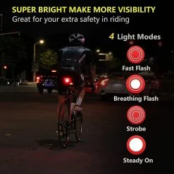 Unbrand Smart Bike Tail Light Ultra Bright Back Brake Light Usb Rechargeable Led Feu Arrière Imperméable à L’eau Feux De Cyclisme De Route -Vélo fixie Soldes 784348034 max