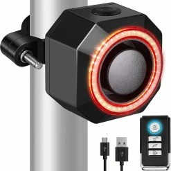 Treingi Smart Bike Tail Light Alarm Usb Rechargeable Anti-theft Bicycle Alarm Avec Télécommande Pour Mountain Bike Electric Scooter