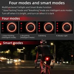 Treingi Smart Bike Tail Light Alarm Usb Rechargeable Anti-theft Bicycle Alarm Avec Télécommande Pour Mountain Bike Electric Scooter -Vélo fixie Soldes 787149159 max
