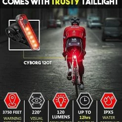Treingi Bike Lights Set Super Bright USB Rechargeable Bike Light Easy To Mount Headlight And Taillight For Road Bike Commuteting -Vélo fixie Soldes 787149177 max