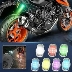 Treingi Haute Luminosité Sans Fil LED Stroboscope Lumière, 7 Couleurs Rechargeable Lumières Clignotantes Anti-collision Signal Light Pour Moto Car Bike Drone -Vélo fixie Soldes 787149424 max