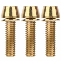Gegong 3pcs Titanium Alloy Durable Bike Handlebar Stem Screws Bicycle Disc Brake Clamp Set Screw Accessorym6x20mm Golden