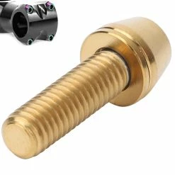 Gegong 3pcs Titanium Alloy Durable Bike Handlebar Stem Screws Bicycle Disc Brake Clamp Set Screw Accessorym6x20mm Golden -Vélo fixie Soldes 796910764 max