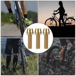 Gegong 3pcs Titanium Alloy Durable Bike Handlebar Stem Screws Bicycle Disc Brake Clamp Set Screw Accessorym6x20mm Golden -Vélo fixie Soldes 796910947 max