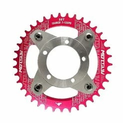 Unbranded Motsuv E-bike Pédalier 104bcd 38t Chainring Adapter Kit Rouge