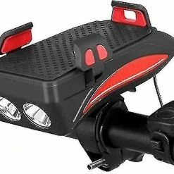 Unbranded 4-en-1 Multi-fonctionnel Bicycle Front Led Light - Universal Bike Phone Mount Holder Puissant Phare De Vélo Usb Rechargeable 4000mah In-built Power B