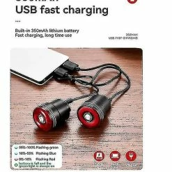 Unbranded Bike Tail Light Usb Rechargeable Bike Lights, Feux De Vélo LED étanches Pour Votre Sécurité | Cadeau Idéal | 5 Modes LED (noir), -Vélo fixie Soldes 799501190 max