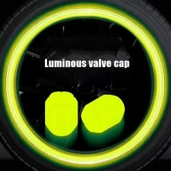Alisili 4 Luminous Car Tires Luminous Hood Nozzle Motorcycle Electric Bike Wheel Hub Night Air Valve Core Cap -Vélo fixie Soldes 811146501 max