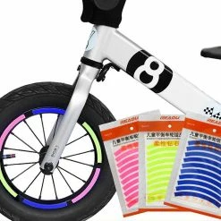 Alisili Two Styles Bike Reflective Stickers Wheel Decals Reflective Tape Safety Strips Bicycle Wheel Stickers For Children Balance -Vélo fixie Soldes 811241669 max