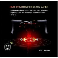 Unbranded Télécommande Sans Fil Ycleturn Signal Led Bike Usb Recharable Mtb Cycling Indicator /w -Vélo fixie Soldes 818615313 max