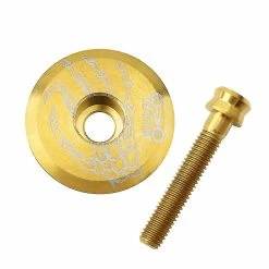 Unbranded Titanium Bike Headset Cap With Screw For 28.6mm Fork Road Bike Stem Cover Bike Accessories