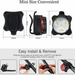 Unbranded Usb Rechargeable Bike Light Set, Super Lumineux Phare Avant Et Arrière Led Bicycle Light, Batterie Au Lithium 650mah, Options De Mode Lumineux2pcs) -Vélo fixie Soldes 831513460 max